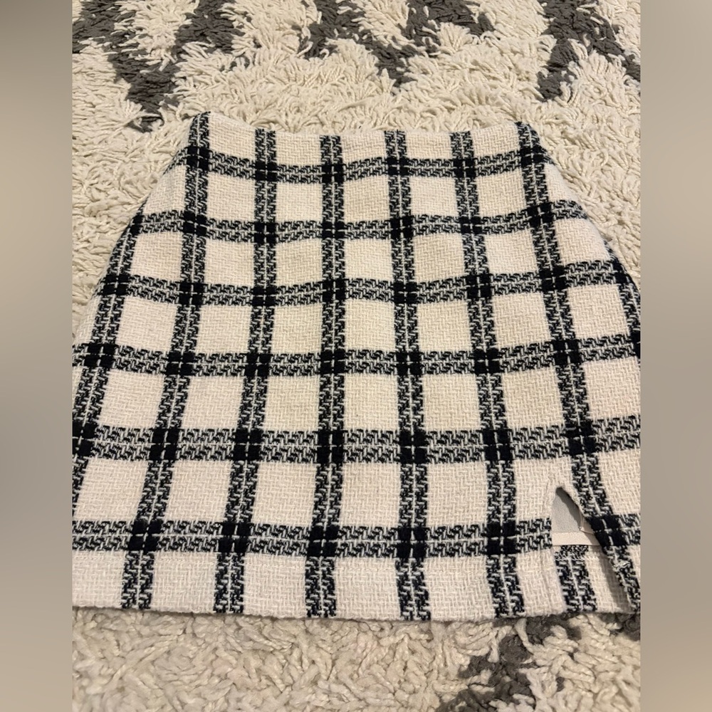 Altar'd State Black and White Plaid Pencil Skirt